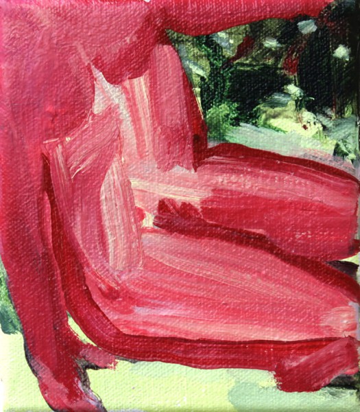 Women sitting, 15 x 13, oil on canvas, 2022