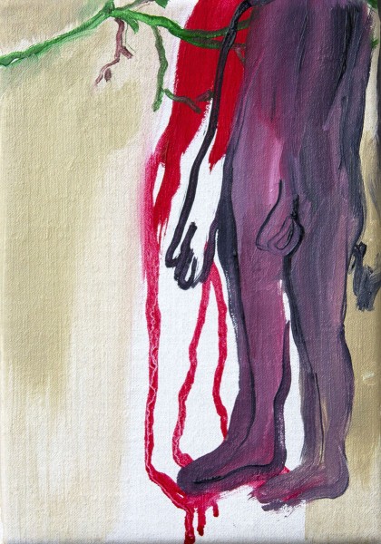 Walking on her feet, 2024, oil on canvas, 20x14cm